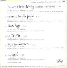 FRANCE CARDBOARD SLEEVE 6 SONG ALBUM SAMPLER